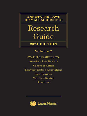 cover image of Annotated Laws of Massachusetts: Research Guide